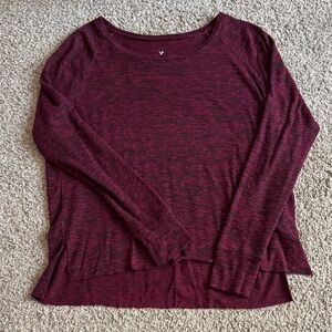 American Eagle Outfitters Maroon Long Sleeve Tee